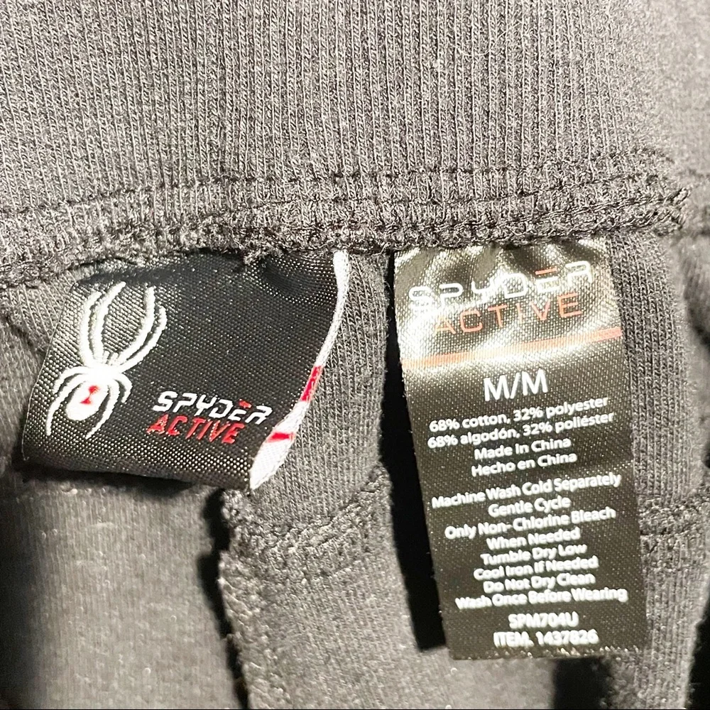 Spyder Mens Medium Black Pull On Athletic Sweatpant‎ Joggers